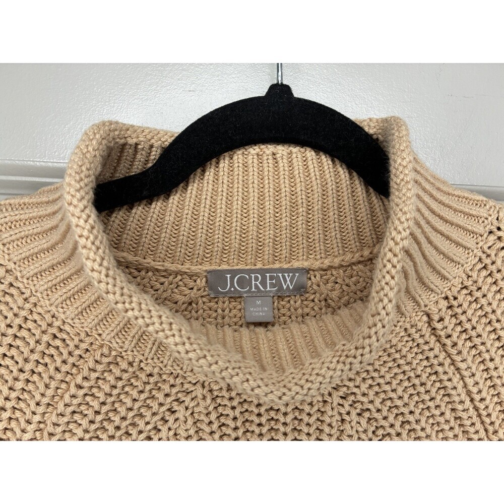 J Crew Relaxed Rollneck Sweater in Sandy Beach Tan Women's Size Medium - Picture 3 of 8